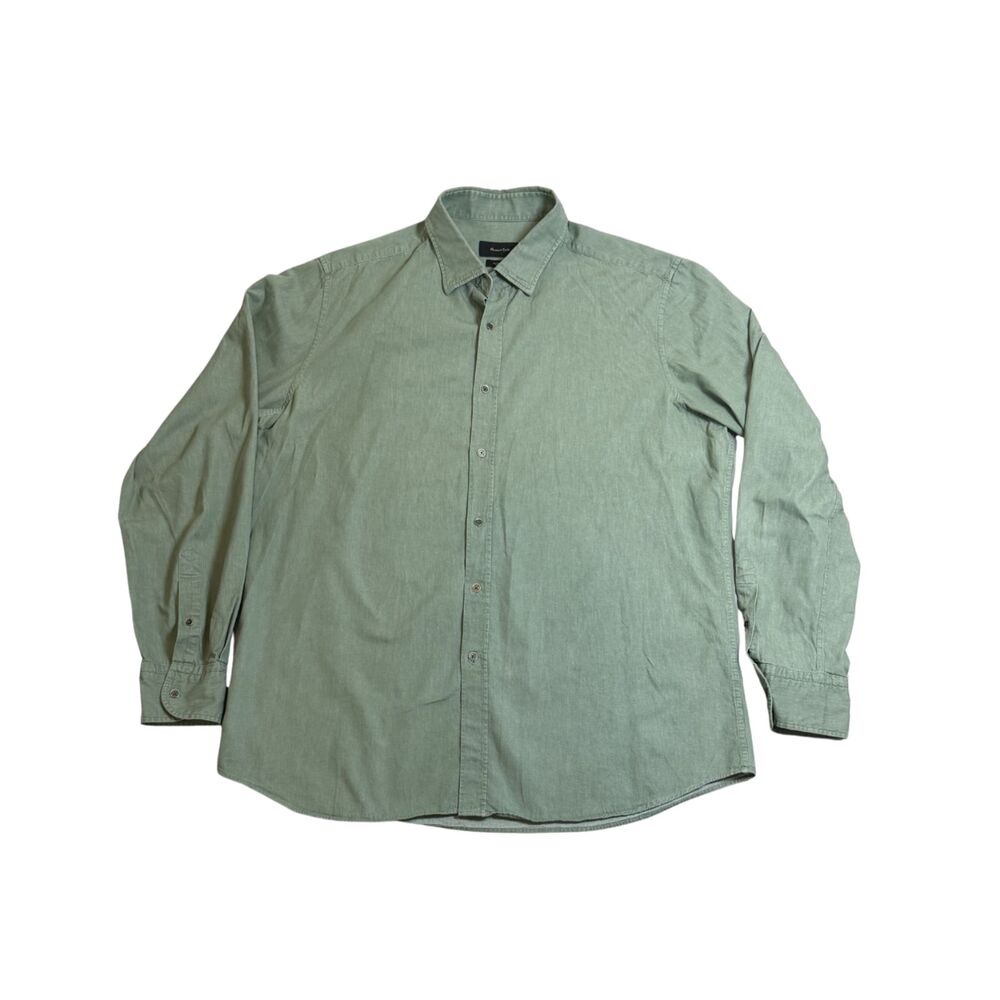 Massimo Dutti Men's Green Long Sleeve Button Down Size XXL Spring